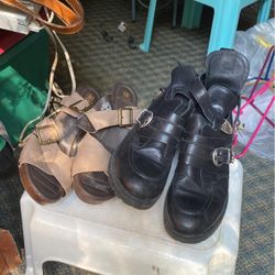 Brown Heels Size8 H 25 Dollars Black Boots Size8 Half 30 Dollars 