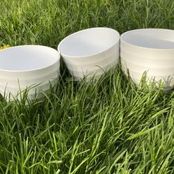Set Of 3 Planter Pot Ceramic 6” Size