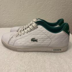 Lacoste Embossed Leather Men’s Carnagy Allegro White Shoes Size 10