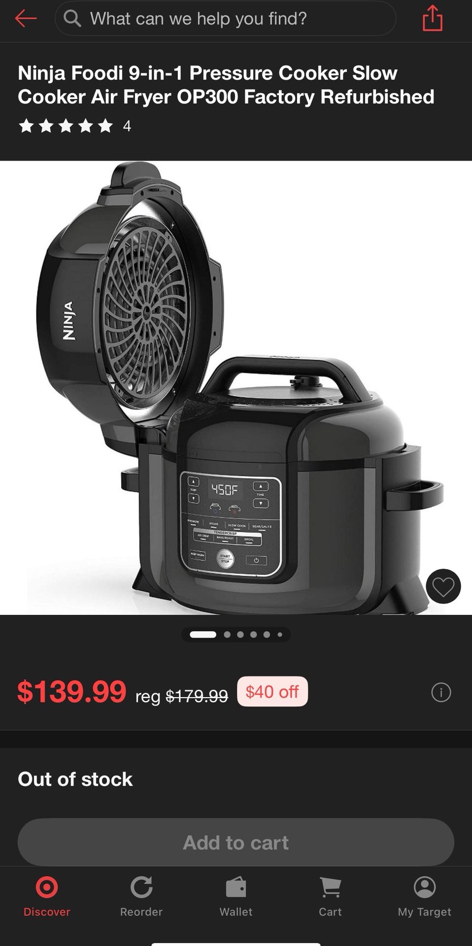 Ninja Foodi 9-in-1 Pressure Cooker Slow Cooker Air Fryer OP307