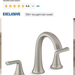 KOHLER Desette Brushed Nickel Widespread 2-handle WaterSense Mid-arc Residential Handle