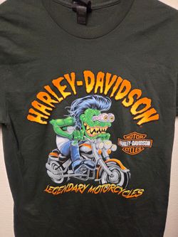 Harley-Davidson Boy's Rascal Short Sleeve Cotton Toddler Tee, Forest Green. Size S