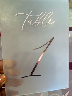 Frosted Table Numbers