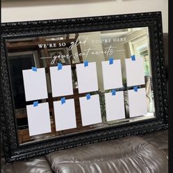 Large mirror-Black-great For Wedding Seating Chart