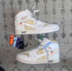 Size 12-Nike Off White Air Jordan 1 White Euro Europe