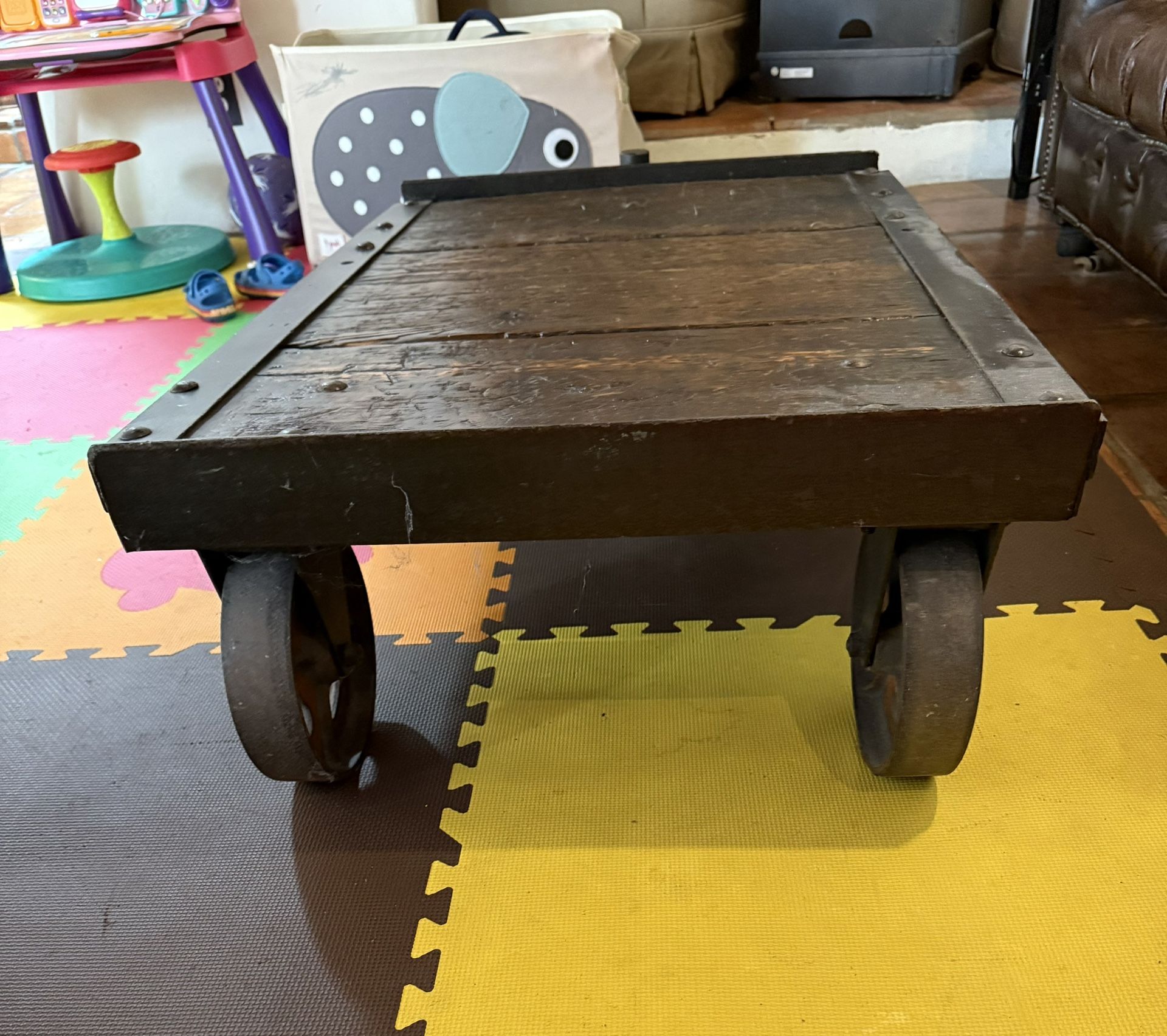 French Industrial Coffee Table – Authentic Antique