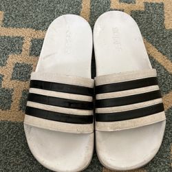 White Adidas Slides