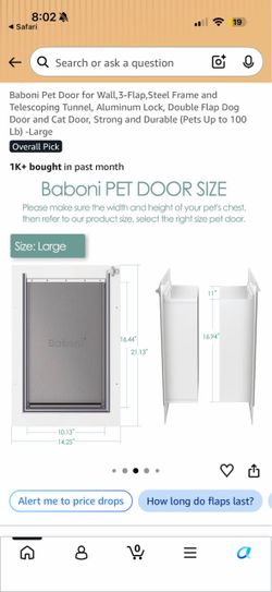 Baboni Large Doggy Door