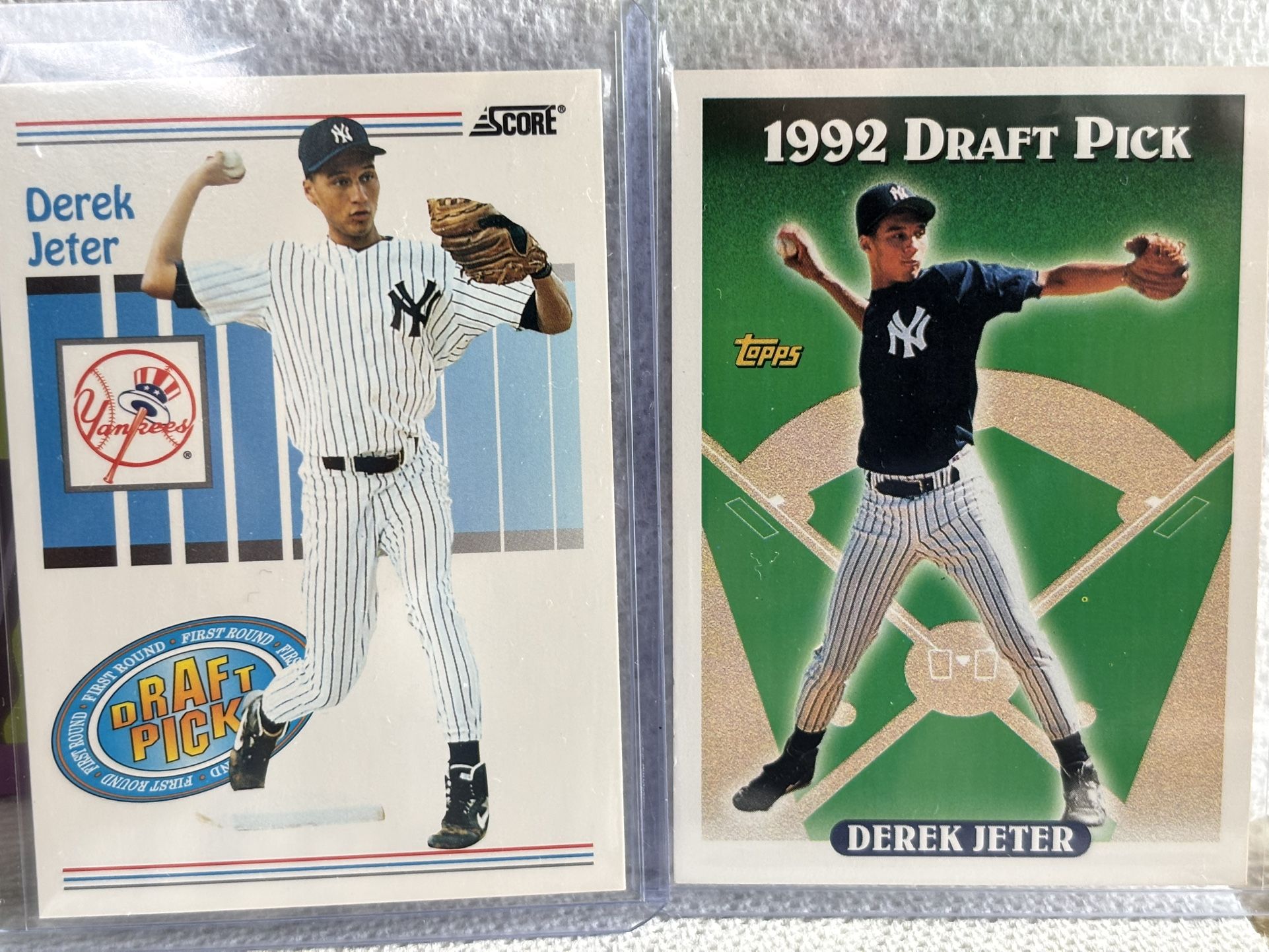 Two 1993 Derek Jeter “The Captain” Rookie Cards