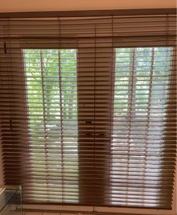 Hunter Douglas real wood blinds for patio door