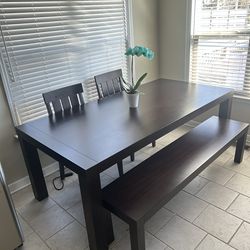 Dining room table dark walnut
