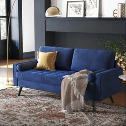 2-Seater Sofa, Couch with Velvet Fabric, for Small Apartments, Guest Room,