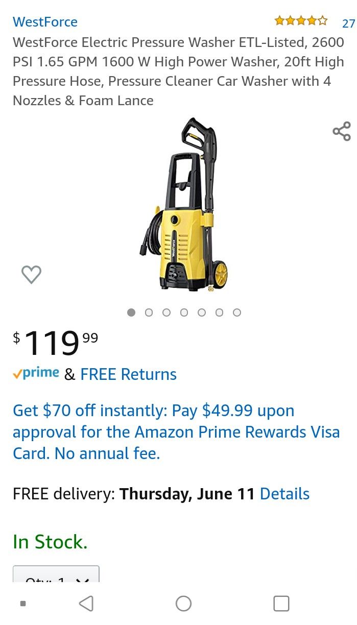 Westforce Pressure washer