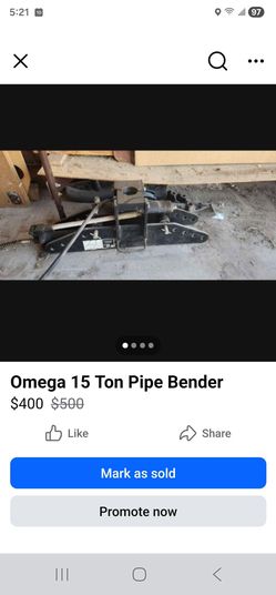 Vehicle Omega 15 ton model #66150 hydraulic cylinder pipe bender Floor Mount