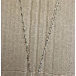  Sterling silver double chain necklace with rhinestones