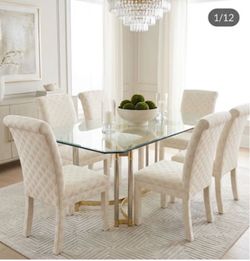 Cream Upholstered Dining Chairs 6