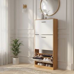 Homy Casa · Liora 47″ Modern Shoe Cabinet · Slim Entryway Storage