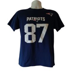 New England Patriots #87 Rob Gronkowski men's navy short-sleeve t-shirt size M 