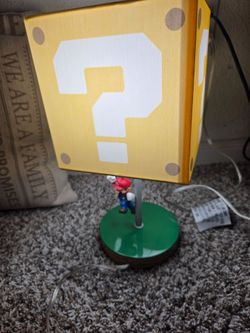 Nintendo Super Mario Bros 14" Question Block Lamp Desk Night Light Official 2019