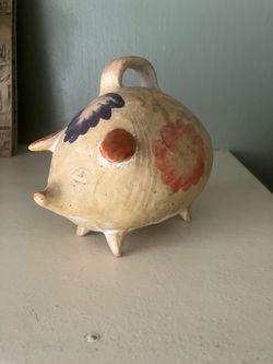 Vintage folk art piggy bank