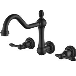 SUMERAIN Vintage Double Handle Claw Foot Tub Faucet with Corrosion Resistant in Matte Black