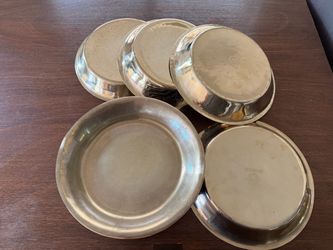 Set of 12 Handmade Brass Plates from Nepal