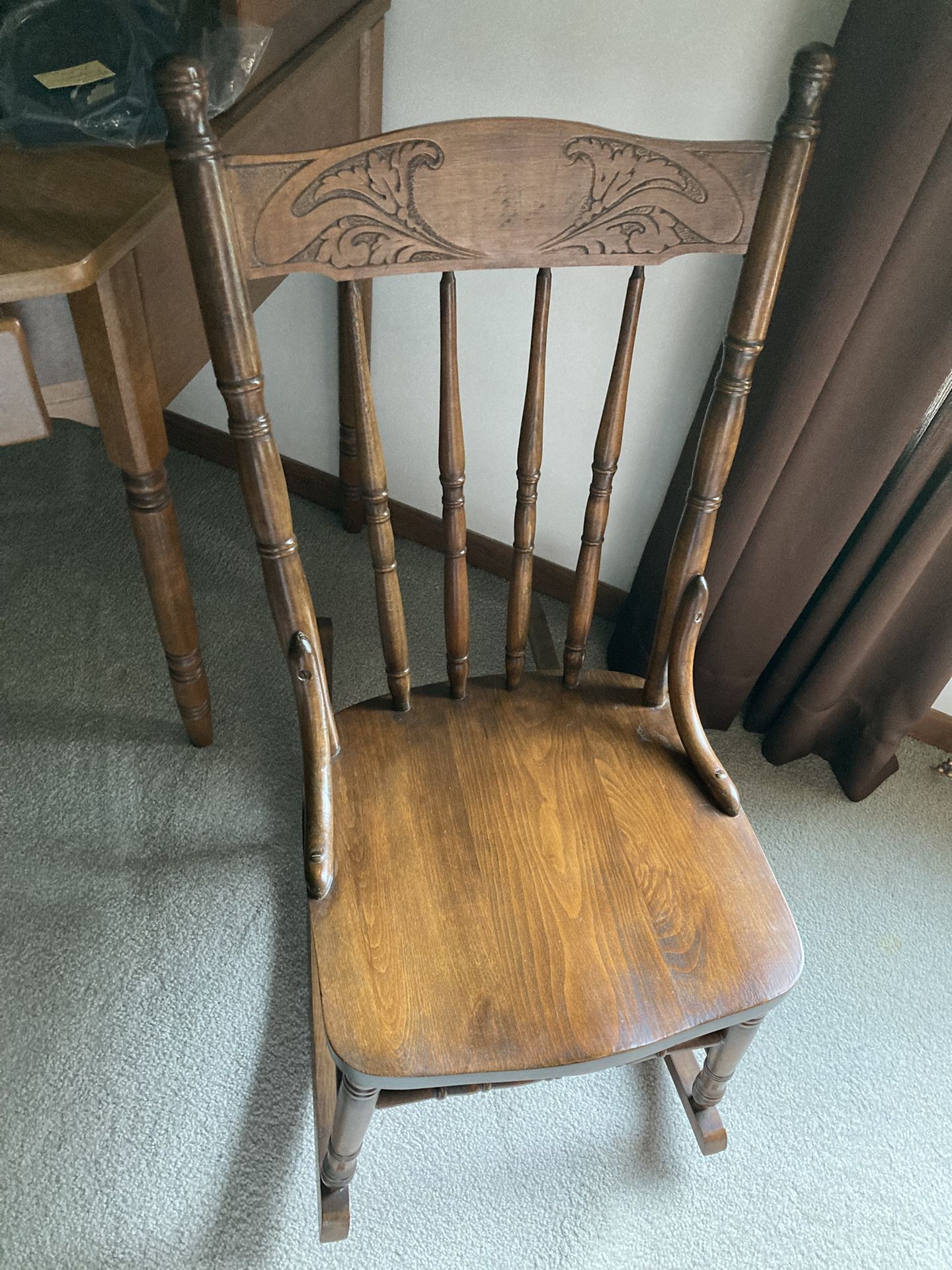 Antique Press Back Rocking Chair