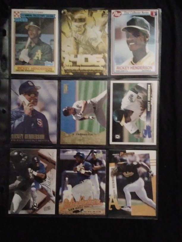 (9) Different RICKEY HENDERSON Baseball Card Lot San Diego Padres