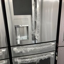 New Scratch And Dent GE Profile 28 Cu Ft Stainless Steel Grab And Go 4 Door Fridge. 1 year Warranty 
