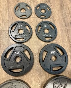 BRAND NEW Set Of Olympic Cast Iron Weight Plates  from 5s to 45s  Pounds [Total: 240 lbs]