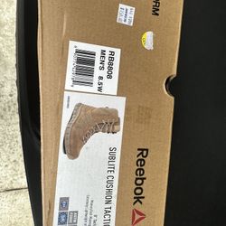 Reebok RB8808 Men's Sublite Cushion Tactical 8" Coyote Brown Boots Size 8.5 NEW