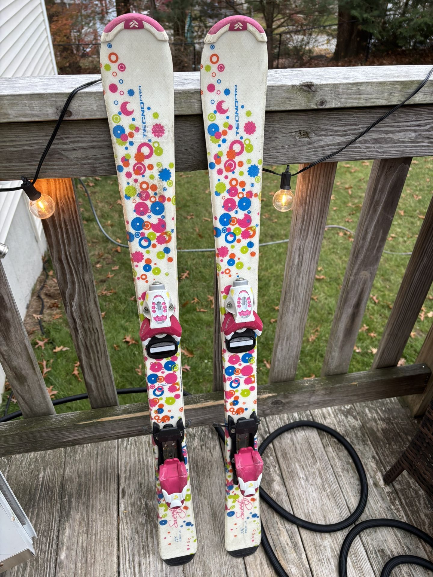Tecno Pro Girls Youth Kids 110cm Skis Beginner To Intermediate 