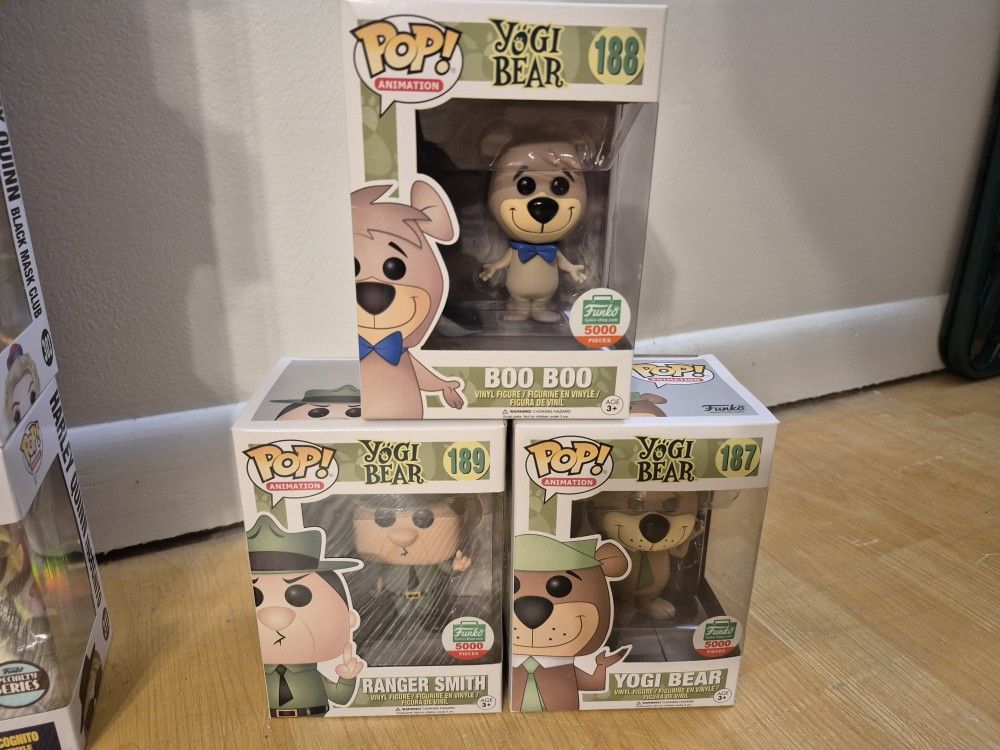 Yogi Bear, Ranger Smith, Boo Boo Three Funko Set