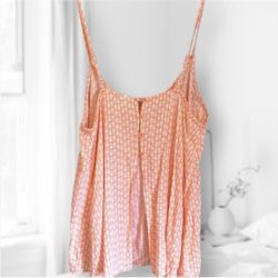 Orange & White Pineapple Print Open Back Button Tank Top | Old Navy - Women's XS