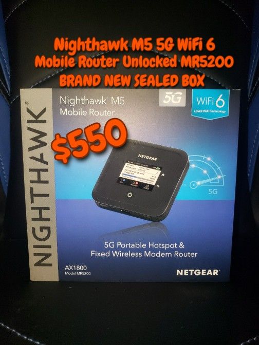 NETGEAR Nighthawk M5 5G WiFi 6 Mobile Router Unlocked MR5200