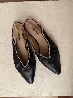 Genuine Miu Miu Leather Mules shoes 38 EU (US Size 8)