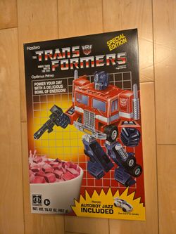 SDCC 2026 Hasbro Exclusive Transformers Optimus Prime Cereal Box set
