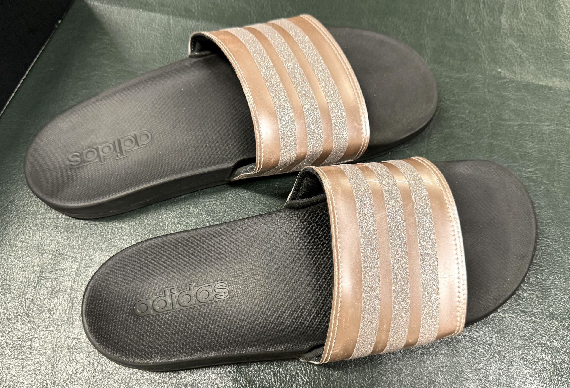 Adidas Women Adilette Explorer Sandals Slides Glitter Women 9