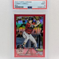 2023 Topps Chrome Corbin Carroll Rookie Red Refractor /5 - PSA 9 MINT
