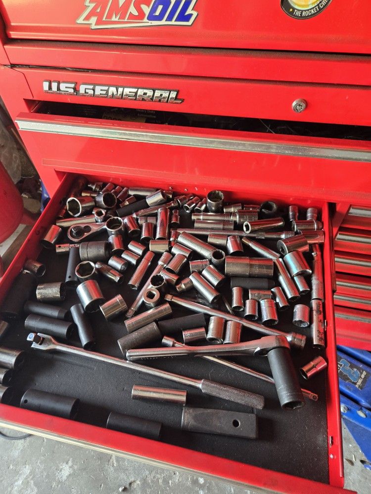 Harbor  freight toolbox filled with tools