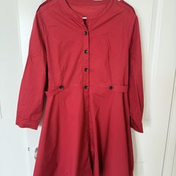 Red Dress Coat Size M