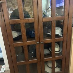 Mirrored Solid Wood Accent Cabinet 