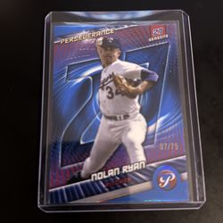 2025 Topps Pristine Nolan Ryan Perseverance Blue Refractor #7/75