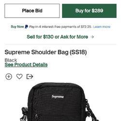 Supreme Shoulder Bag (SS18) | Color: Black 