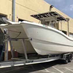 1998 Worldcat 266 SF twin 225 mercury optimax and floaton trailer
