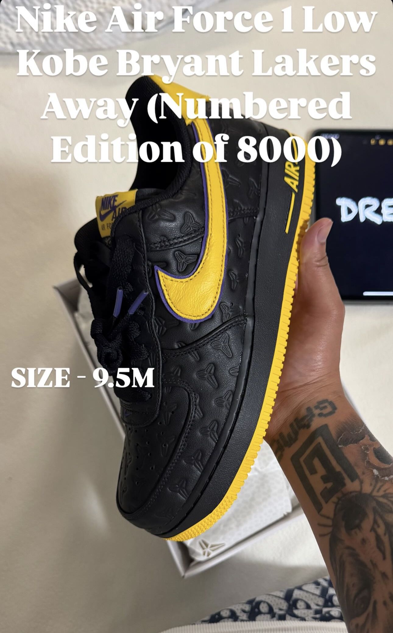 Nike Air Force Low Kobe Bryant Lakers Away (Numbered Edition