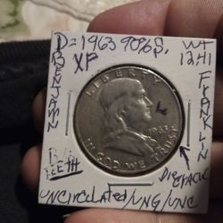 🇺🇸"B. Franklin. 🐰(B./B. Teeth.)(1963."D") Wt:12.41. W./ Errors Uncirculated.