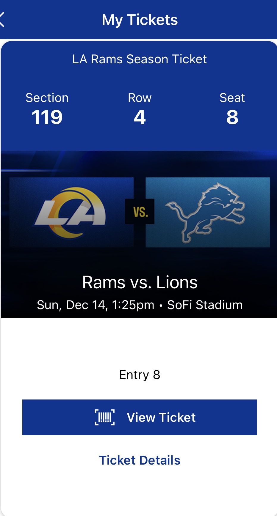 Rams vs. Lions