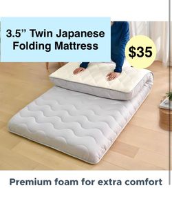 3.5” Twin Japanese Futon Floor Mattress, 3.5" Thicken Foldable Mattress,  80” x 39”, 100% High Density Comfortable Foam Tatami Mat Sleeping Pad Kids F
