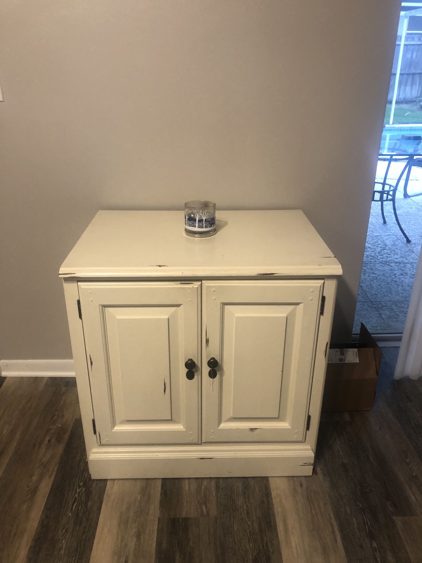 Rustic look cream cabinet